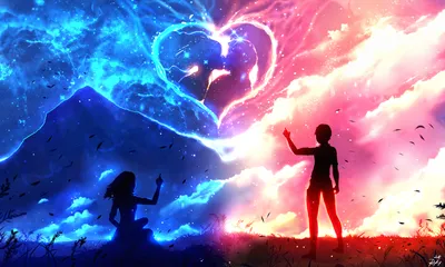 Dreamy Anime Wallpaper Abstract Wallpaper 4K 2189x1315 Hd, Anime, Wallpaper:, Featuring, A, Couple, Reaching, Towards, Each, Other, Against, Stunning, White, Black, Blue, Ultrawide, Full HD