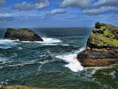 Dramatic Coastal Rocky Cliffs Nature Wallpaper 4K 3264x2448 Gray, Landscape, QHD