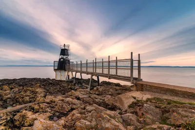Man Lighthouse Rocky Coast Reached Nature Wallpaper 4K 5120x3417 Gray, Landscape, 4k
