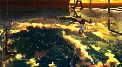 Anime Inspired Reflection Sky Wallpaper 4K, Nature category