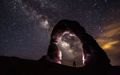 Natural Stone Arch Frames Milky Space Wallpaper 4K 1920x1200 Gray, Full HD, Ultrawide