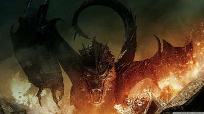 Fierce Dragon Amidst Flames Wallpaper 4K, Fantasy category