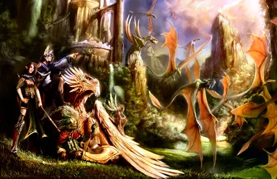 Definition Fantasy Fairy Warrior Fantasy Wallpaper 4K 3000x1943 A, High-definition, Desktop, Wallpaper:, Featuring, Fantasy, Scene, Fairy, Warrior, Elf, Alongside, Dragon, Black, White, Ultrawide, QHD