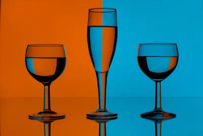 Artistic Orange Blue Wine Glasses Abstract Wallpaper 4K 5184x3456 Orange, Yellow, Landscape, 4k