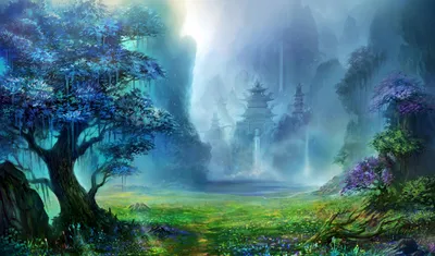 Crisp Fantasy Wallpaper Nature Wallpaper 4K 3543x2082 Hd, Fantasy, Landscape, Wallpaper:, Featuring, A, Mystical, Temple, Nestled, Among, Ethereal, Trees, White, Gray, Ultrawide, QHD