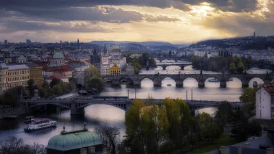Prague Multiple Historic Bridges River World Wallpaper 4K 3840x2160 White, Ultrawide, 4k