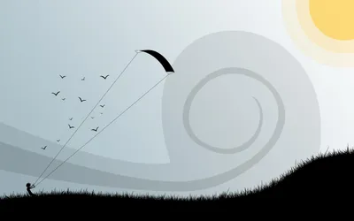 Kite Artistic Vector Abstract Wallpaper 4K 2560x1600 Gray, White, Ultrawide, QHD