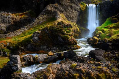 Dynjandi Waterfall Cascading Down Cliffs Nature Wallpaper 4K 5120x3413 A, Stunning, 4K, Ultra, Hd, Image, Of, Dynjandi, Waterfall, Cascading, Down, Cliffs, Gray, Pink, Ultrawide