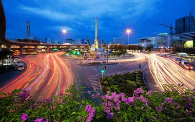 Bangkok Vibrant Cityscape Dusk World Wallpaper 4K 1920x1200 Red, Yellow, Pink, Full HD, Ultrawide