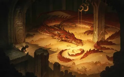 Depicting Mystical Large Animals Wallpaper 4K 1920x1200 Hd, Wallpaper, Depicting, A, Mystical, Scene, With, Large, Dragon, Sleeping, Ancient, Candle-lit, Orange, Ultrawide, Full HD