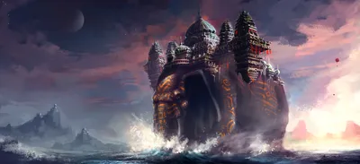 Depicting Giant Elephant Transformed Fantasy World Wallpaper 4K 3477x1595 A, Stunning, Hd, Wallpaper, Depicting, Giant, Elephant, Transformed, Into, Fantasy, City, Emerging, Gray, Brown, Ultrawide, QHD