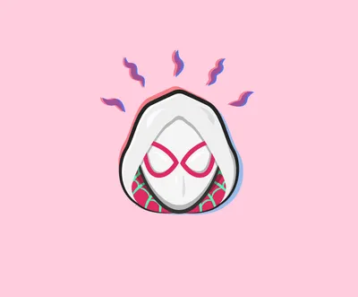 Vivid Minimalist Wallpaper Minimal Wallpaper 4K 2800x2321 Minimalist, Comic-style, Spider-gwen, Hooded, Mask, Illustration, On, Pink, Quad, Desktop, White, Square, QHD
