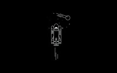 Bright Minimalist Wallpaper Space Wallpaper 4K 2880x1800 Minimalist, Artistic, Space, Shuttle, Design, With, A, Comet, Stars, Black, Created, Desktop, Ultrawide, QHD