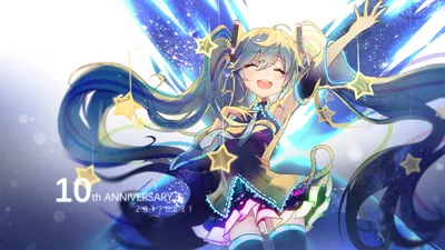 Vibrant Anime Wallpaper Abstract Wallpaper 4K 1920x1080 Hd, Desktop, Wallpaper, Of, Anime, Character, Hatsune, Miku, Celebrating, 10th, Anniversary, Vibrant, White, Black, Ultrawide, Full HD