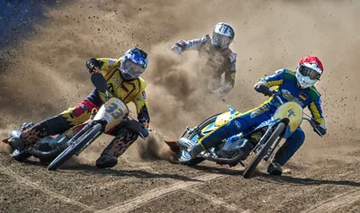 Three Motocross Riders Kick Dust Cars Wallpaper 4K 3659x2169 Gray, Ultrawide, QHD