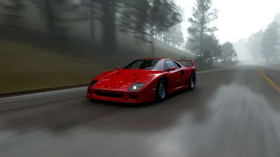 Red F40 Speeding Misty Cars Wallpaper 4K 1920x1080 Red, Ferrari, F40, Speeding, Through, A, Misty, Forest, Road, Captured, Dynamic, Video, White, Gray, Ultrawide, Full HD