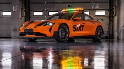 Orange Taycan Turbo Cars Wallpaper 4K 5120x2880 Orange, Porsche, Taycan, Turbo, Gt, As, A, Safety, Car, Parked, Garage, White, Ultrawide, 4k
