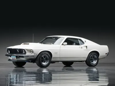 White Mustang Boss Fastback Muscle Cars Wallpaper 4K 2048x1536 White, Ford, Mustang, Boss, 429, Fastback, Muscle, Car, Showcased, Sleek, Studio, Setting, Gray, Landscape, Full HD