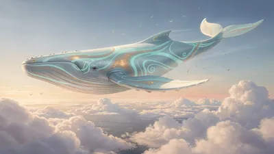 Dreamy Ethereal Wallpaper Nature Wallpaper 4K 4608x2592 4K, Ultra, Hd, Pc, Desktop, Wallpaper, And, Background, Ethereal, Flying, Whale, Glowing, Gray, Ultrawide