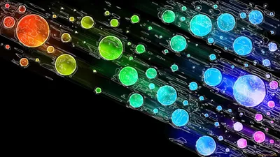 Abstract Artistic Design Abstract Wallpaper 4K 1920x1080 Abstract, Artistic, Design, Featuring, Vibrant, Colorful, Spheres, In, Motion, Against, Dark, Creating, Yellow, Purple, Ultrawide, Full HD