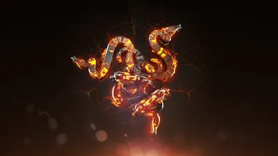 Fiery Razer Logo Technology Wallpaper 4K 1920x1080 A, Fiery, Razer, Logo, Glowing, With, Embers, Against, Dark, Designed, Striking, Desktop, Brown, Ultrawide, Full HD