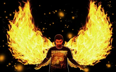 Dark Angel Fiery Black/Dark Wallpaper 4K 1920x1200 Hd, Pc, Desktop, Wallpaper, Featuring, A, Dark, Angel, Fiery, Glowing, Wings, Spreading, Pink, Yellow, Ultrawide, Full HD