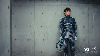 Epic Driver Wallpaper Abstract Wallpaper 4K 2560x1440 F1, Driver, In, Mercedes-amg, Race, Suit, Holding, A, Helmet, Leaning, Against, Concrete, Gray, Ultrawide, QHD