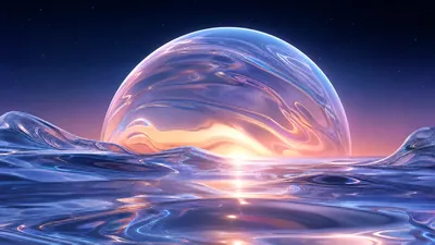 Vivid Glowing Wallpaper Space Wallpaper 4K 3840x2160 4K, Ultra, Hd, Pc, Desktop, Wallpaper, Glowing, Planet, Rise, Over, Mirrored, Alien, Brown, Gray, Ultrawide