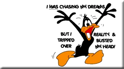 Funny Quote Cartoon Duck Cars Wallpaper 4K 1920x1080 Funny, Quote, Wallpaper, Featuring, A, Cartoon, Duck, Saying, Was, Chasing, Dreams, But, White, Black, Orange, Ultrawide, Full HD