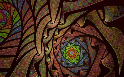 Serene Colorful Wallpaper Abstract Wallpaper 4K 1920x1200 Colorful, Abstract, Fractal, Design, Spiraling, Inward, Featuring, Intricate, Patterns, Vivid, Hues, Serves, Brown, Ultrawide, Full HD