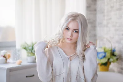 Model White Hair Abstract Wallpaper 4K 3000x2000 Hd, Desktop, Wallpaper, Featuring, A, Model, With, White, Hair, Blue, Eyes, Captured, Landscape, QHD