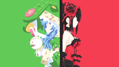 Minimalist Renditions Kurumi Minimal Wallpaper 4K 1920x1080 Hd, Wallpaper, Featuring, Minimalist, Renditions, Of, Kurumi, Tokisaki, Yoshino, Anime, Date, Live, Red, Green, White, Ultrawide, Full HD