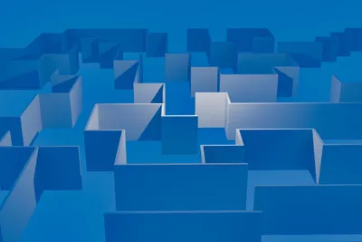 Abstract Blue Maze Geometric Abstract Wallpaper 4K 4500x3000 Red