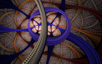 Abstract Fractal Interlocking Blue Wallpaper 4K, Abstract category