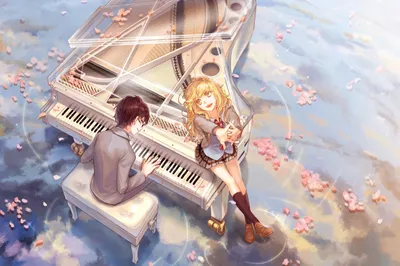 Radiant Anime Wallpaper Abstract Wallpaper 4K 1366x911 Anime, Hd, Desktop, Wallpaper, Featuring, Kaori, Miyazono, And, Kousei, Arima, Your, Lie, Gray, Landscape