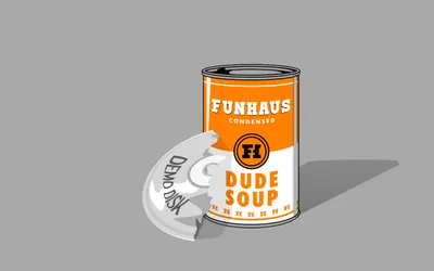 Stylized Can Labeled Funhaus Dude Technology Wallpaper 4K 2880x1800 Ultrawide, QHD