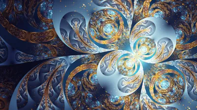 Golden Abstract Wallpaper Abstract Wallpaper 4K 2560x1440 Hd, Abstract, Fractal, Wallpaper, With, Intricate, Swirling, Patterns, Blue, Gold, Tones, Creating, Brown, Gray, Ultrawide, QHD