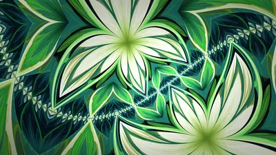 Abstract Fractal Vibrant Green Nature Wallpaper 4K 2560x1440 Hd, Abstract, Fractal, Wallpaper, Featuring, Vibrant, Green, Flower, Shapes, Layered, Leaves, Creating, White, Gray, Ultrawide, QHD