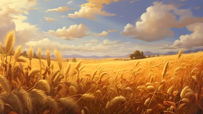 Golden Wheat Field Harvest Time Abstract Wallpaper 4K 2912x1632 Ultrawide, QHD