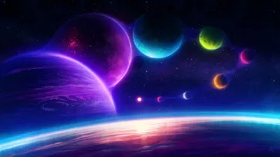 Bright Vibrant Wallpaper Space Wallpaper 4K 3840x2160 A, Vibrant, 4k, Ultra, Hd, Sci-fi, Space, Scene, Featuring, Multiple, Colorful, Planets, White, Brown, Ultrawide