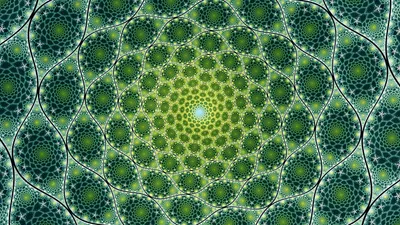 Golden Abstract Wallpaper Abstract Wallpaper 4K 2560x1440 Hd, Wallpaper, With, An, Abstract, Fractal, Green, Pattern, Forming, Tunnel-like, Design, Filled, Gray, Ultrawide, QHD