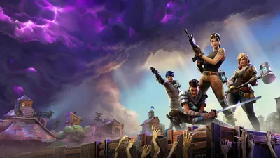 Vibrant Fortnite Wallpaper Games Wallpaper 4K 1920x1080 Hd, Desktop, Wallpaper, Of, Fortnite, Featuring, Characters, Ready, Action, Against, Dramatic, Stormy, Gray, Pink, Ultrawide, Full HD
