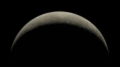 Misty Crescent Wallpaper Space Wallpaper 4K 2048x1152 Hd, Pc, Desktop, Wallpaper:, Crescent, Planet, Over, A, Dark, Horizon, Subtle, Aurora, Gray, Ultrawide, Full HD