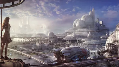 Epic Futuristic Wallpaper World Wallpaper 4K 1920x1080 Hd, Desktop, Wallpaper:, Featuring, A, Futuristic, Fantasy, Cityscape, Domed, Buildings, Advanced, Spacecraft, White, Gray, Ultrawide, Full HD