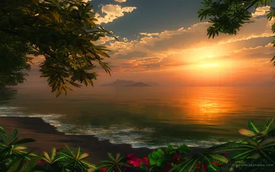 Sleek Fantasy Wallpaper Nature Wallpaper 4K 1920x1200 Hd, Desktop, Wallpaper:, Featuring, A, Fantasy, Landscape, With, Radiant, Sunset, Over, Ocean, Gray, Orange, Ultrawide, Full HD