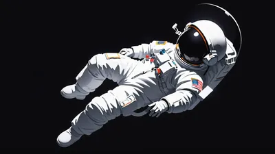 Astronaut Floats Alone Space Wallpaper 4K 1920x1080 Hd, Pc, Desktop, Wallpaper, And, Background, An, Astronaut, Floats, Alone, Dark, Space, White, Ultrawide, Full HD