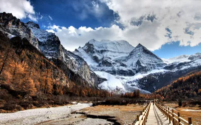 Snowy Mountain Cave Wallpaper 4K, Nature category