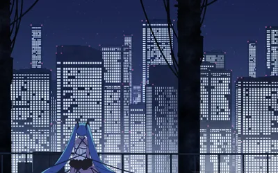 Hatsune Miku Anime Abstract Wallpaper 4K 2560x1600 Hatsune, Miku, Anime, Vocaloid, Hd, Desktop, Wallpaper:, Gray, Ultrawide, QHD