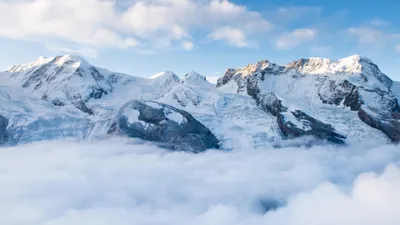 Snow Mountains Cave Nature Wallpaper 4K 3840x2160 White