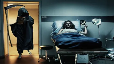 Dark Atmospheric Grim Reaper Black/Dark Wallpaper 4K 1920x1080 A, Dark, And, Atmospheric, Hd, Desktop, Wallpaper:, Featuring, Grim, Reaper, Entering, Hospital, Gray, Ultrawide, Full HD